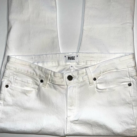 Paige Optic White Verdugo Crop Raw Hem Jeans Sz 32 - Picture 3 of 15